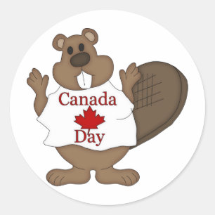 Sticker Rond Tee - shirts et cadeaux de castor fête du Canada