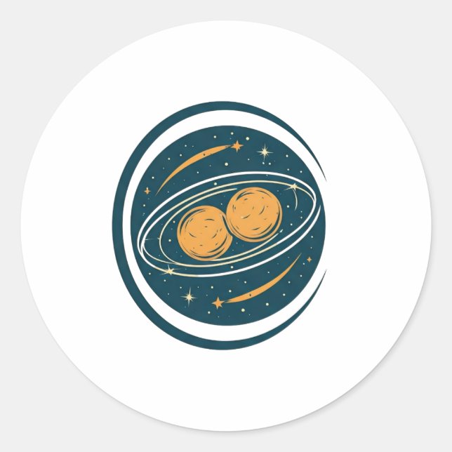 Sticker Rond Tee - shirts inspirés par la gravité (Devant)