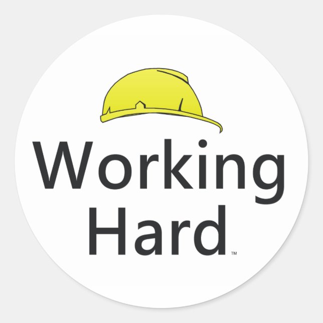 Sticker Rond TEE Travailler dur (Devant)