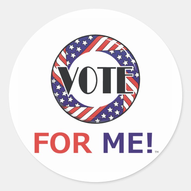 Sticker Rond TEE Votez Pour Moi (Devant)