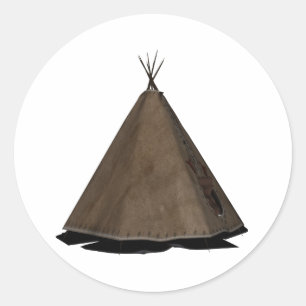 Sticker Rond teepee de natif américain