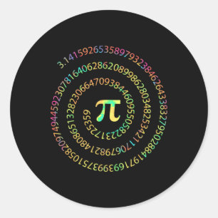 Sticker Rond Teinture Dye Pi Jour 3.14 Spiral Pi Numéro Math En