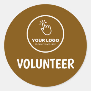 Sticker Rond Téléchargez facilement votre logo Custom Volunteer