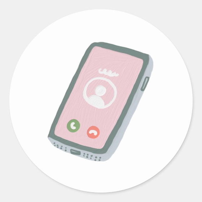Sticker Rond Téléphone intelligent (Devant)