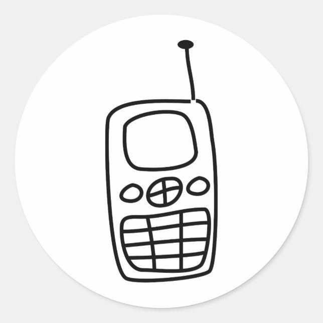 Sticker Rond Téléphone mobile (Devant)