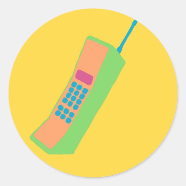 Sticker Rond Téléphone Retro "Brick" des années 90 (Devant)