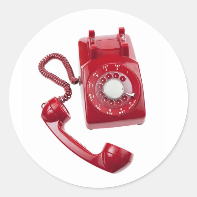 Sticker Rond Téléphone rouge Rotary (Devant)