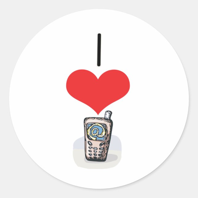 Sticker Rond Téléphones cellulaires I Heart (Love) (Devant)
