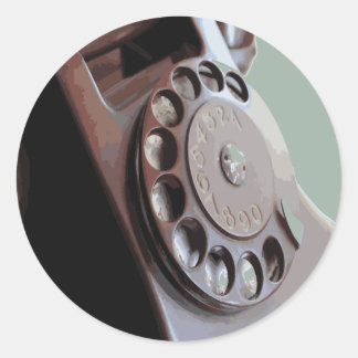 Sticker Rond Téléphonie circulaire Retro Conception Vintage