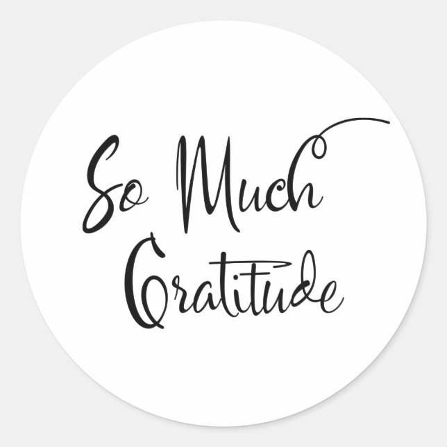 Sticker Rond Tellement de gratitude Typographie de Script moder (Devant)