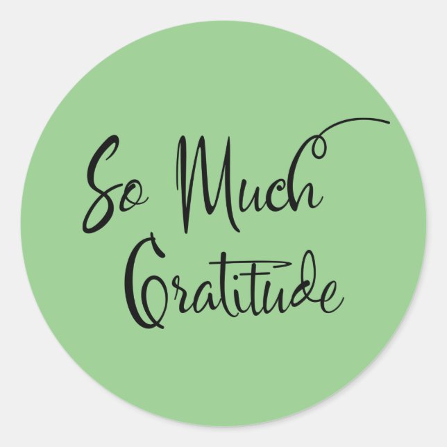 Sticker Rond Tellement Gratitude Moderne Typographie De Script  (Devant)