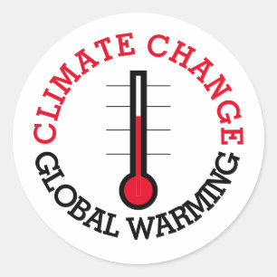 Sticker Rond Températeur du Réchauffement climatique du chang