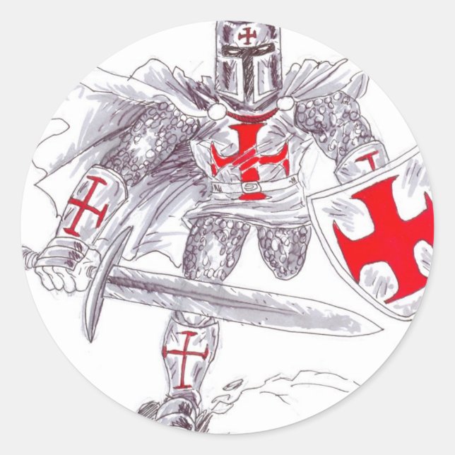 Sticker Rond Templar Knight (Devant)