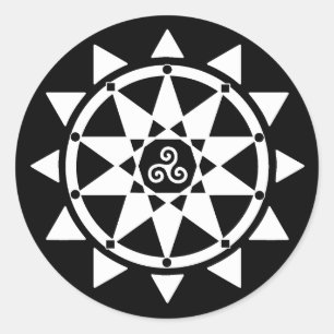 Sticker Rond Temple d'autocollant de sorcellerie