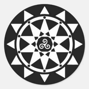Sticker Rond Temple d'autocollant de sorcellerie