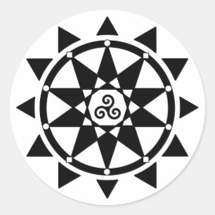 Sticker Rond Temple d'autocollant de sorcellerie