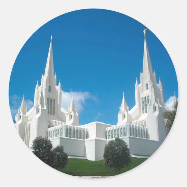 Sticker Rond Temple de San Diego LDS (Devant)