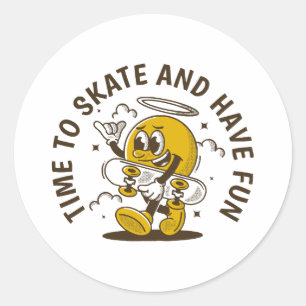 Sticker Rond Temps de patiner