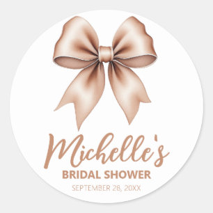 Sticker Rond Tendance aquarelle nœud coquette douche de mariage