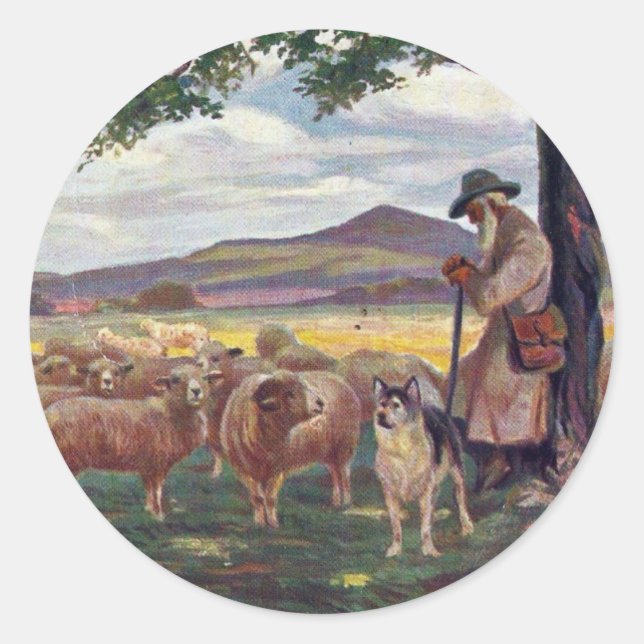 Sticker Rond Tendre le mouton (Devant)