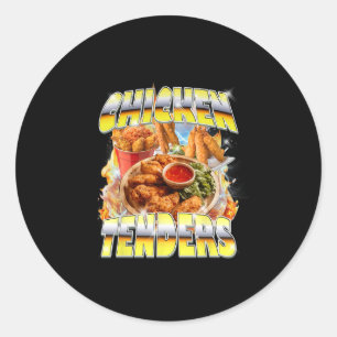 Sticker Rond Tendres de poulet de Thanksgiving Bootleg Rap Rock