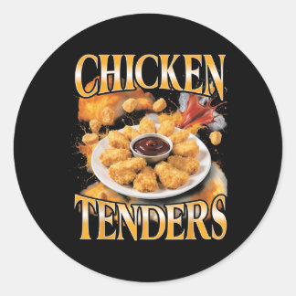 Sticker Rond Tendres de Poulet Drôle de Bootleg Foodie
