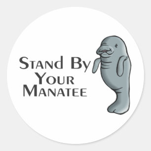 Sticker Rond Tenez-vous prêt votre lamantin
