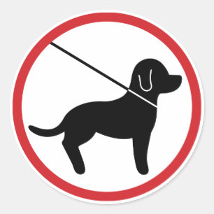 Sticker Rond Tenir les animaux de compagnie en laisse