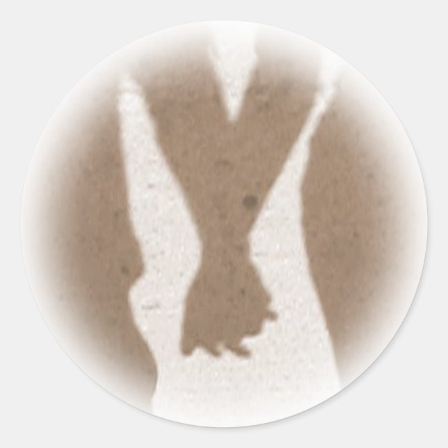 Sticker Rond Tenir les mains (Devant)