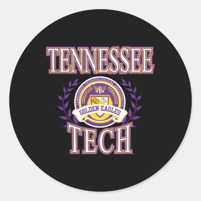 Sticker Rond Tennessee Tech Golden Eagles Laurels (Devant)