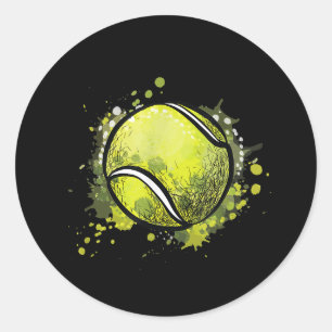 Sticker Rond Tennis Ball Sport and Tennis Lover Christmas