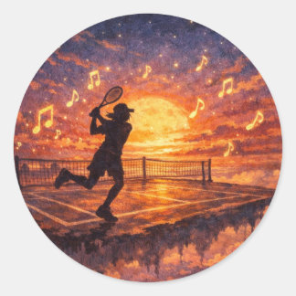 Sticker Rond Tennis Céleste