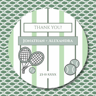 Sticker Rond Tennis Couple Parfait Mariage Remerciement