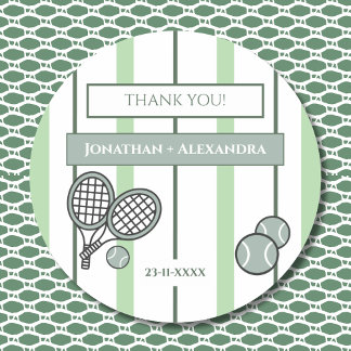 Sticker Rond Tennis Couple Parfait Mariage Remerciement