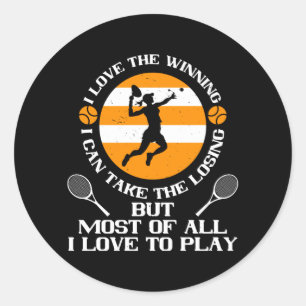 Sticker Rond Tennis - J'aime gagner J'aime jouer