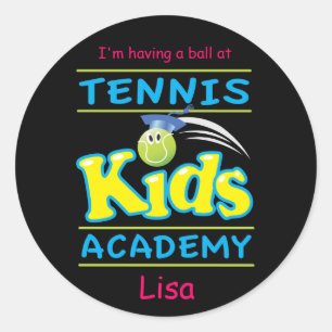 Sticker Rond Tennis Kids Academy_J'ai une balle_personnalisée
