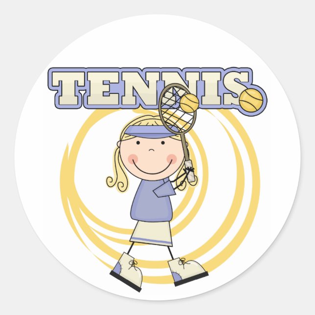 Sticker Rond TENNIS - T-shirts et cadeaux pour filles blondes (Devant)
