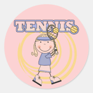 Sticker Rond TENNIS - T-shirts et cadeaux pour filles blondes