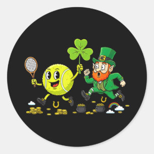 Sticker Rond Tennis trèfle shamrock St-Patrick femmes hommes