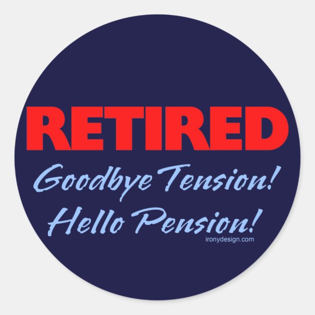 Sticker Rond Tension au revoir à la retraite (bleu foncé) (Devant)