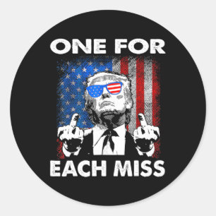 Sticker Rond Tentative D'Ination Trump Vous A Manqué Deux Fois