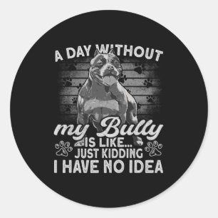 Sticker Rond Tenue de peluche Bully Tbull Chien Bouledogue Amér