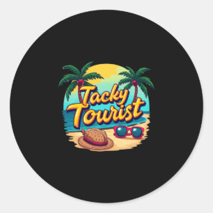 Sticker Rond Tenue de touriste ringarde de vacances déguisement