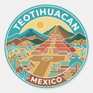 Sticker Rond Teotihuacan Mexique