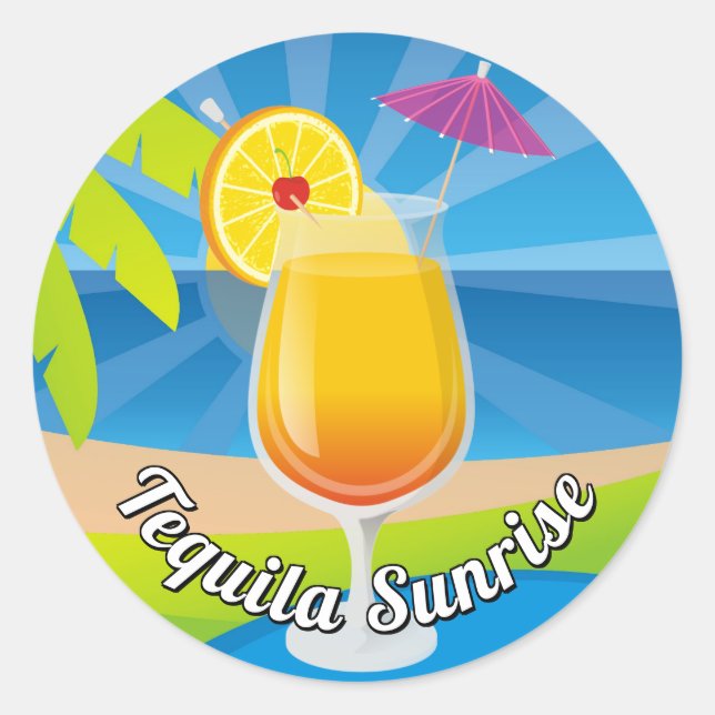 Sticker Rond Tequila Sunrise (Devant)