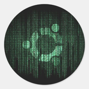 Sticker Rond Terminal Linux vert