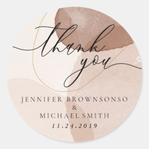Sticker Rond Terracotta Boho Beach Simple moderniste merci