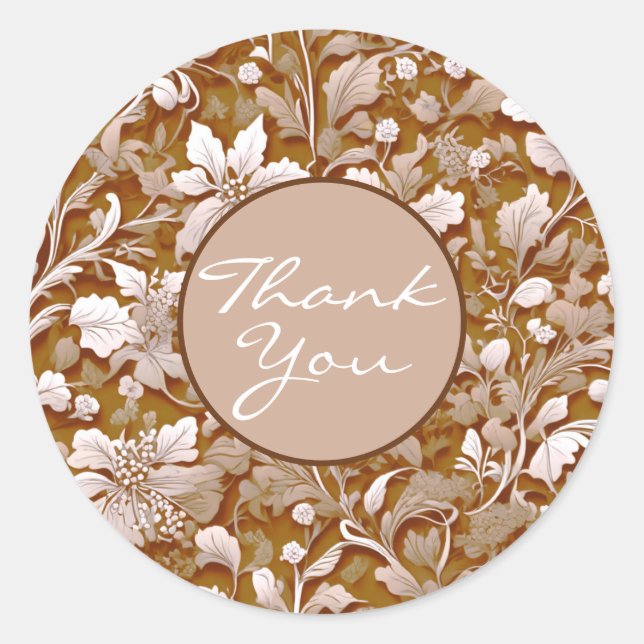 Sticker Rond Terracotta Burnt Orange Boho botanique moderne (Devant)