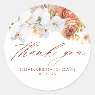 Sticker Rond Terracotta Floral Exotique Bohème Merci