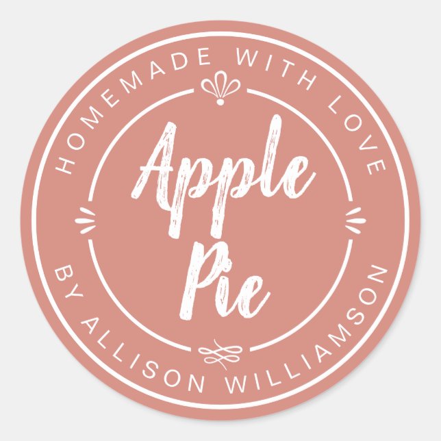 Sticker Rond Terracotta Homemade Apple Pie (Devant)